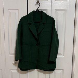 Elegant Dark Green Women's wool Blazer